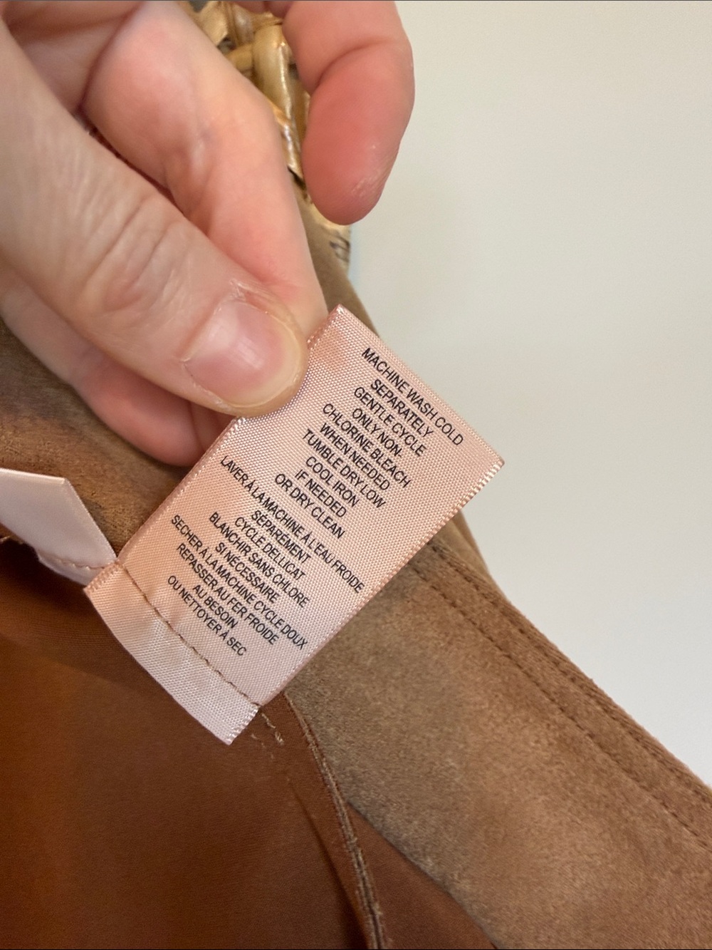 Philosophy soft faux suede moto jacket in camel - Picture 4 of 13